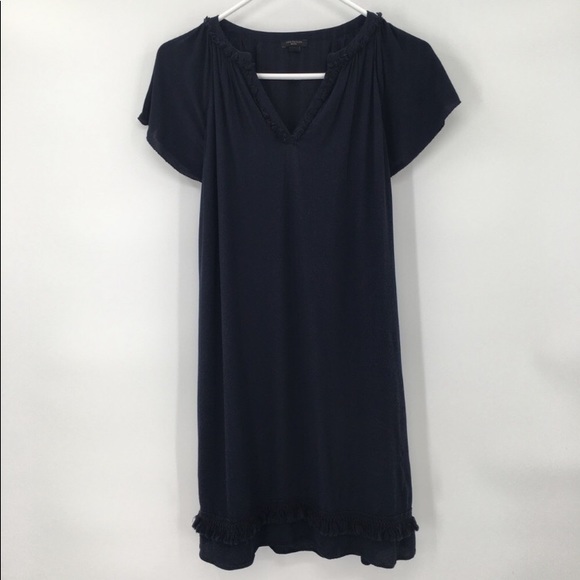 XSP -- Ann Taylor XS Petite Navy Blue Boho Shift Dress - Picture 1 of 9